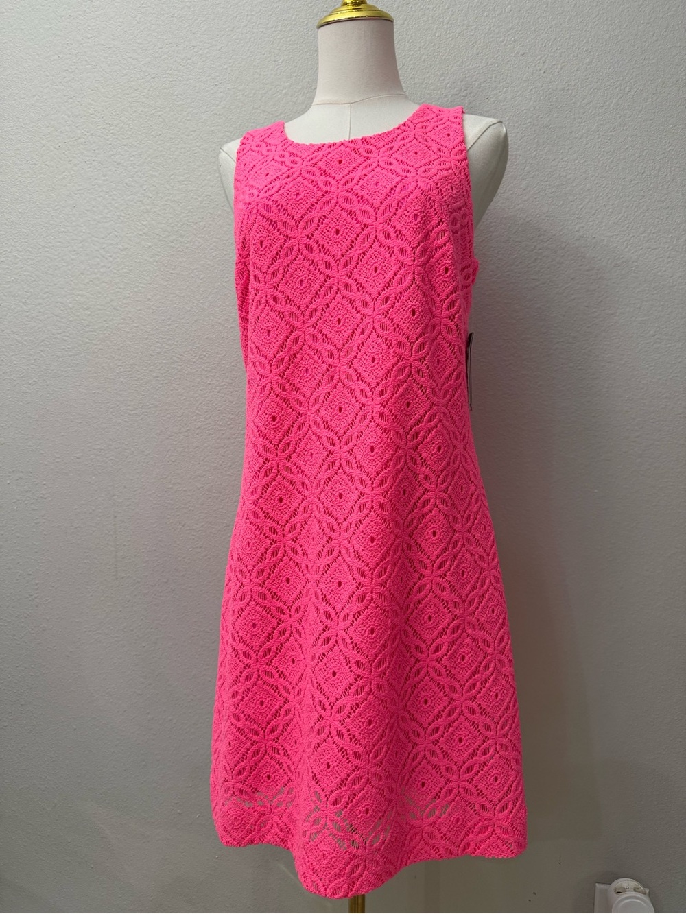 Lilly Pulitzer NWT Callie Shift Dress Trellis Lace Kir Royal Pink - Picture 4 of 6